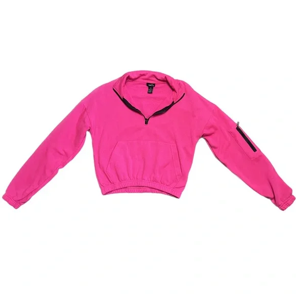 Rue21 Sweaters Rue2 Neon Pink Cropped Quarter Zip Sweater Xs